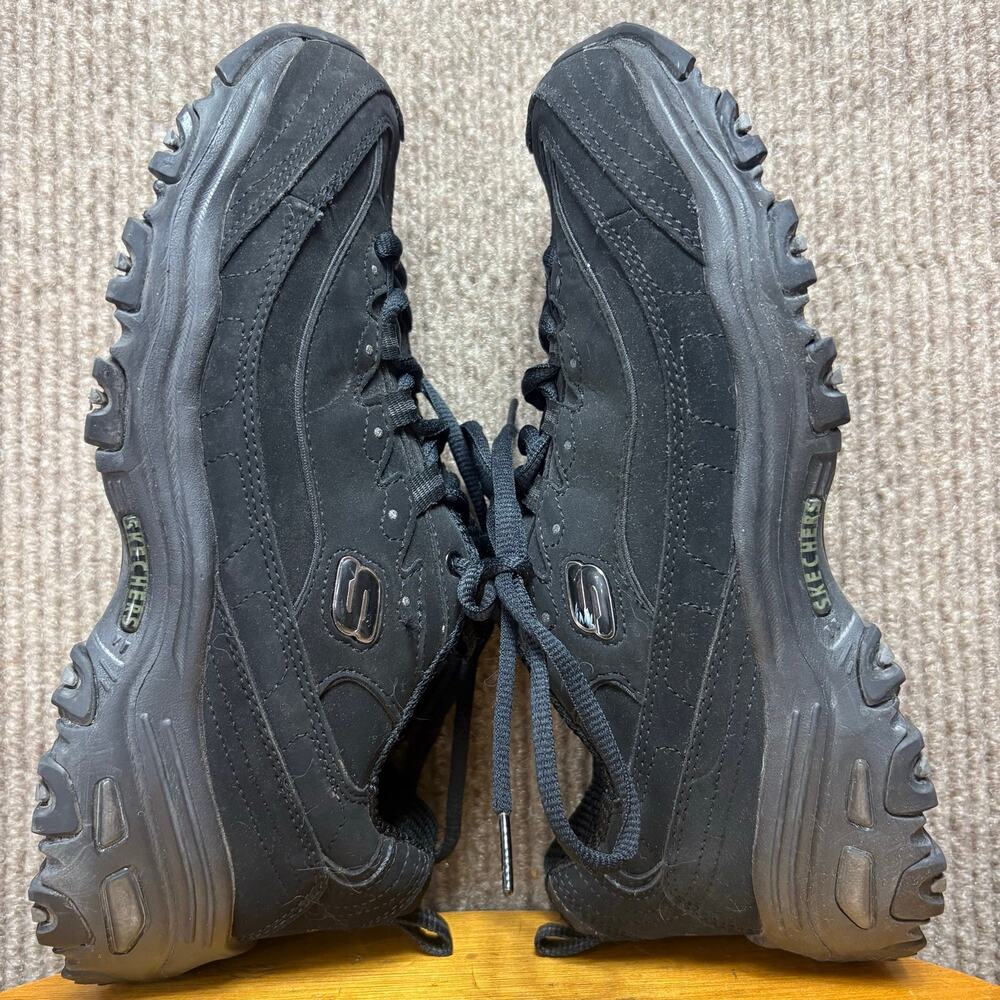 Skechers D'Lites Play On Womens Size 8.5 Black Athletic Walking Shoes Sneakers